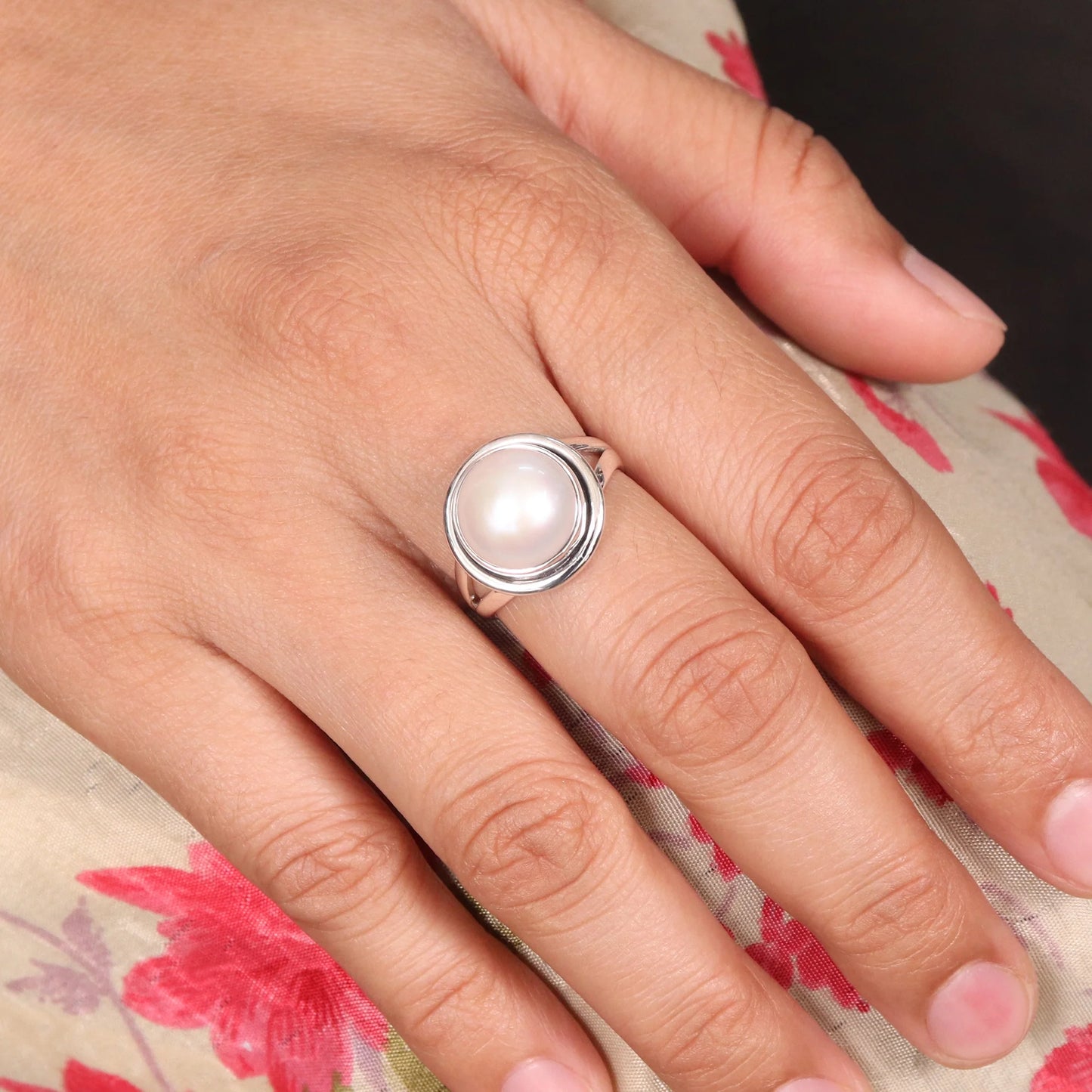 Sterling Silver Pearl Ring