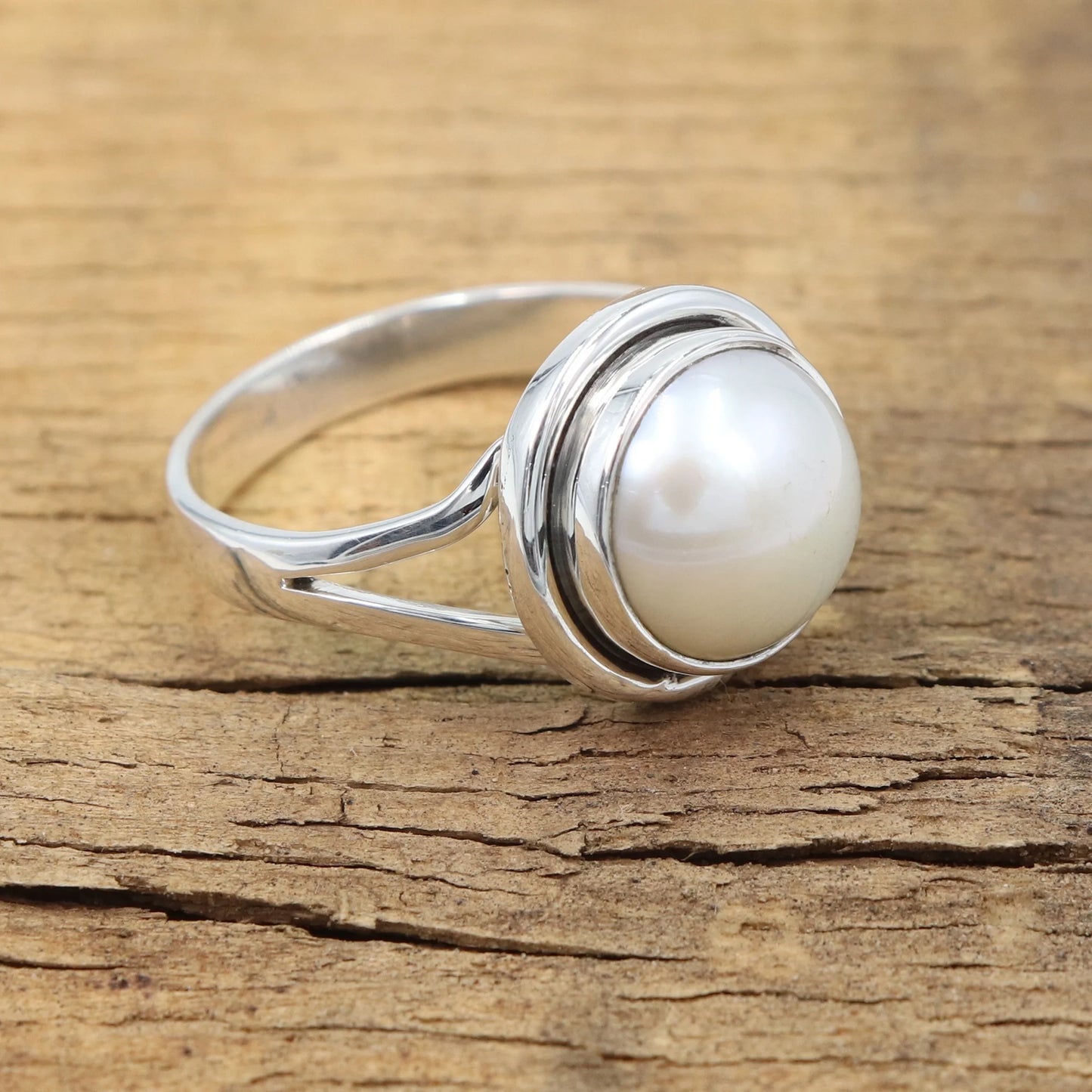 Sterling Silver Pearl Ring