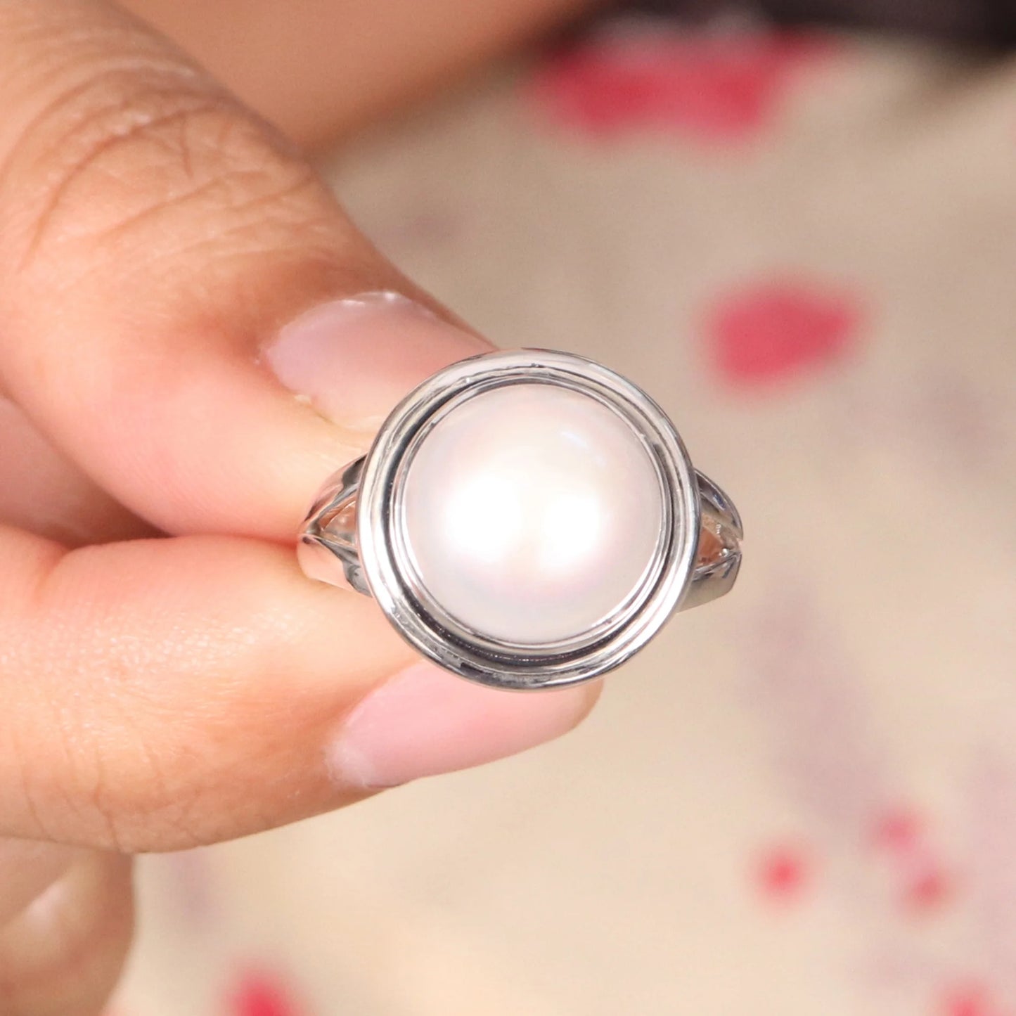 Sterling Silver Pearl Ring