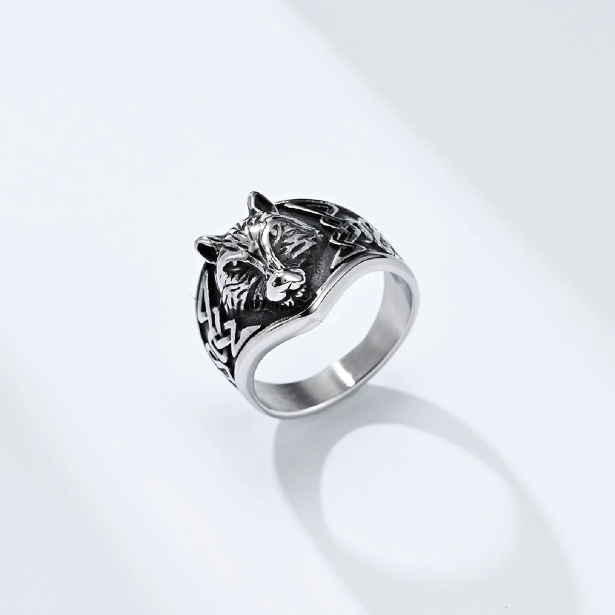 Celtic Wolf Skull Ring