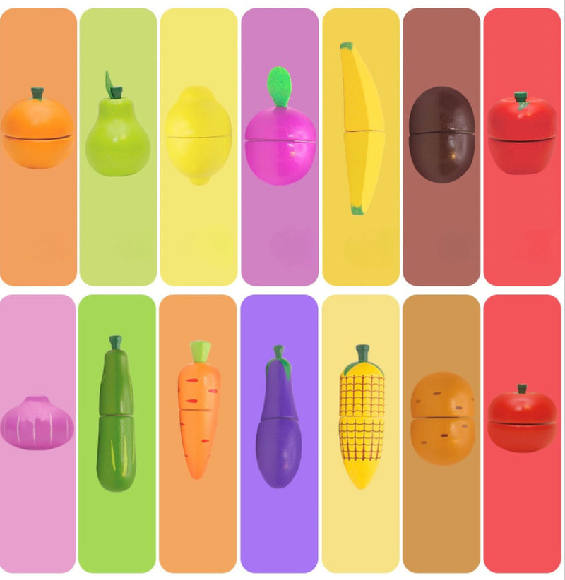 Wooden Vegetable Magnetic Children'S Play House Cut Fruit Toys