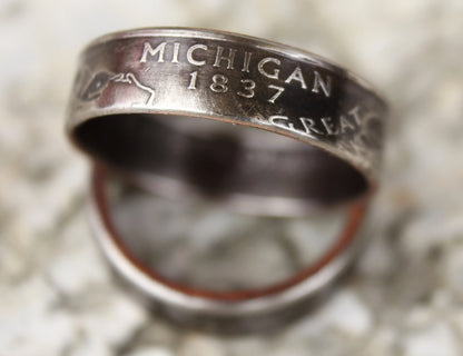 Handmade State Quarter Ring, Custom State Coin Ring, Coin Jewelry, State Ring, Rustic Ring, Statement Ring, Handmade Jewelry