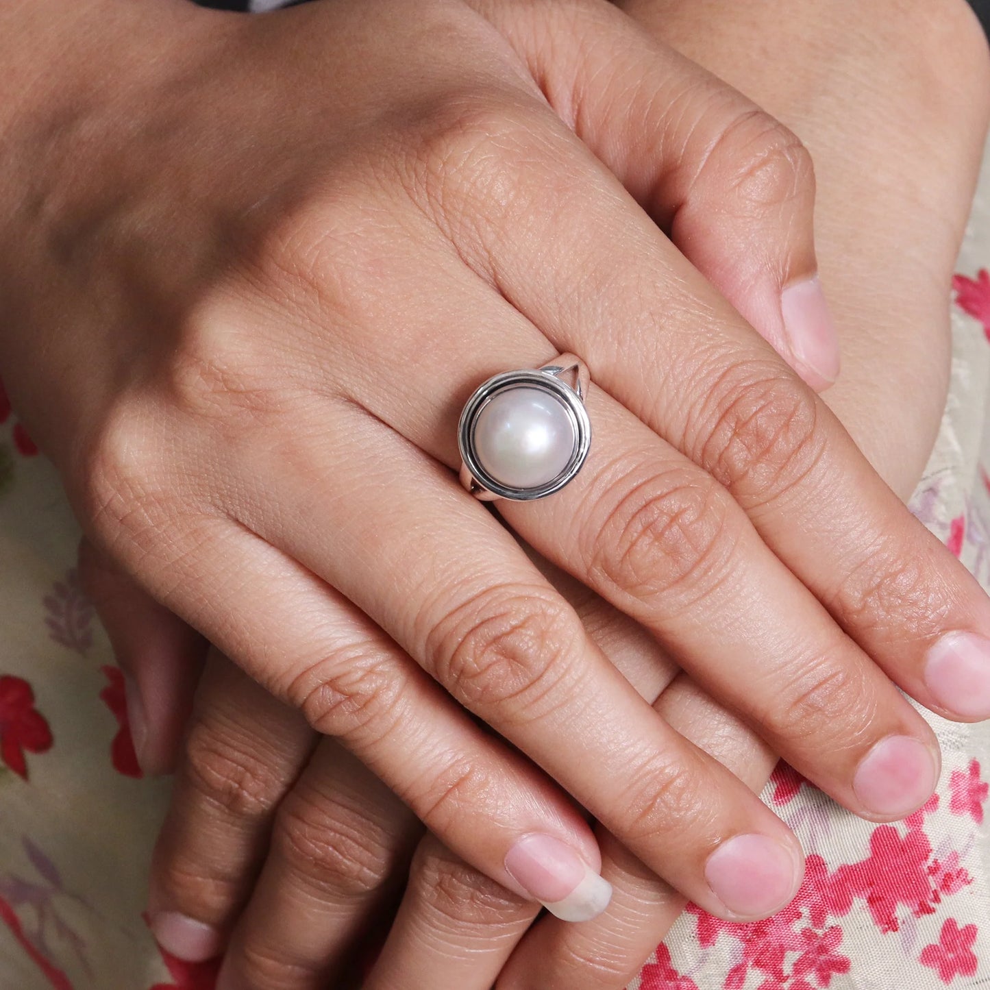 Sterling Silver Pearl Ring