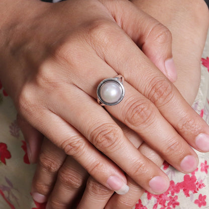 Sterling Silver Pearl Ring