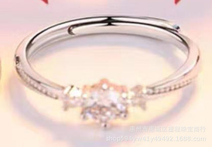 Sterling Silver Jewelry Couple Ring Female Wedding Ring Pair Ring