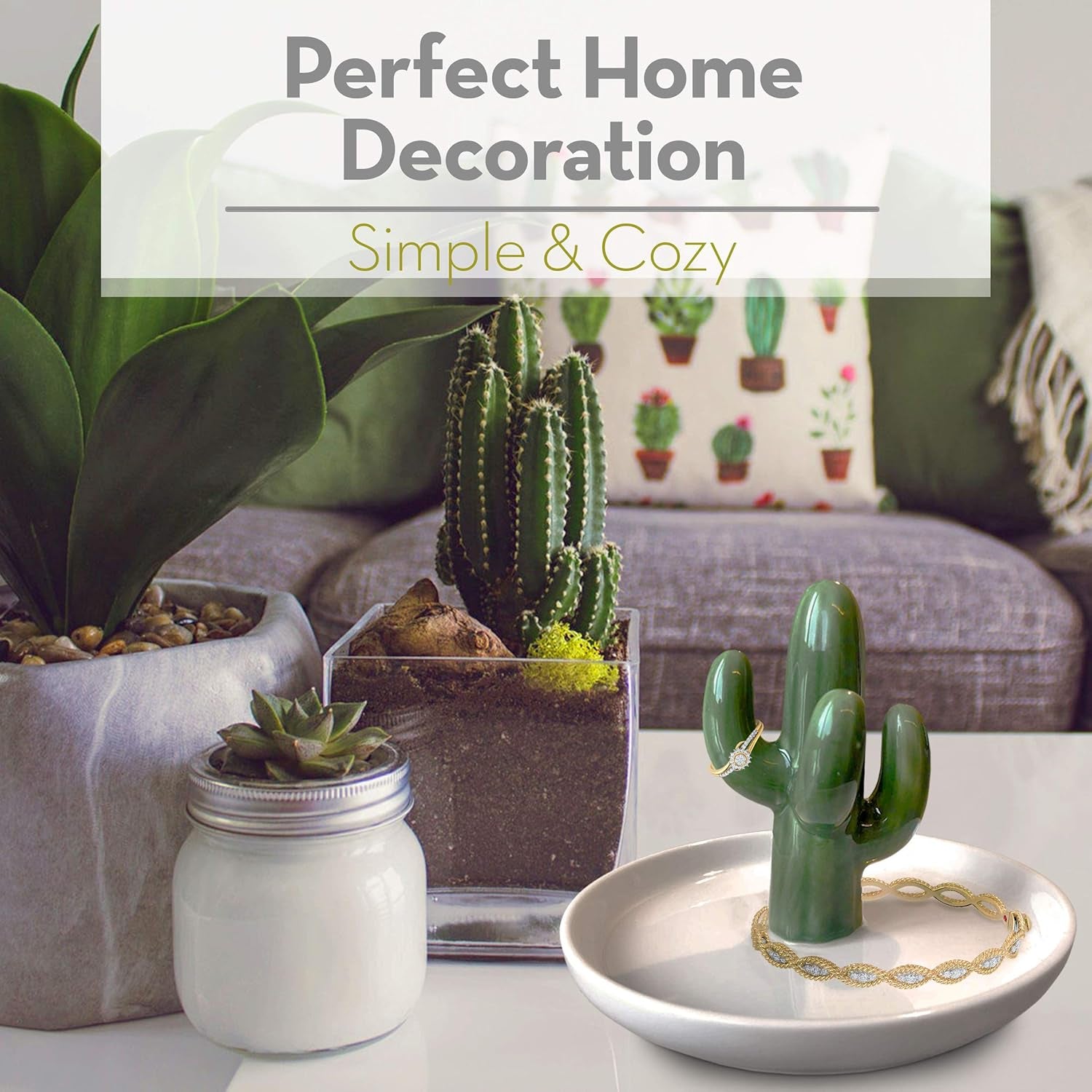 Ceramic Cactus Ring Holder