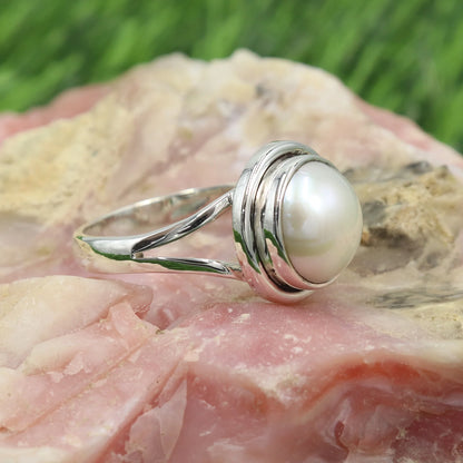 Sterling Silver Pearl Ring