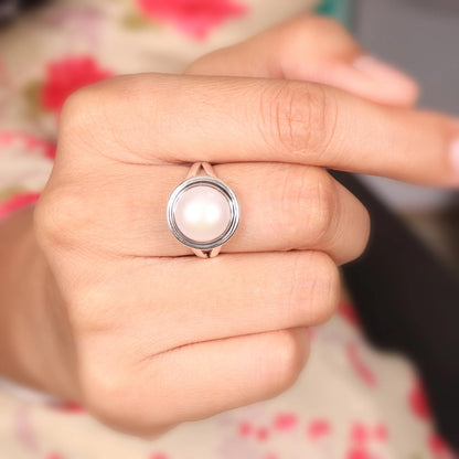 Sterling Silver Pearl Ring