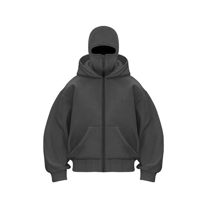 Double Hood Balaclava Fleece-Lined Sweater