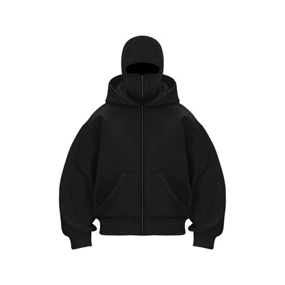 Double Hood Balaclava Fleece-Lined Sweater