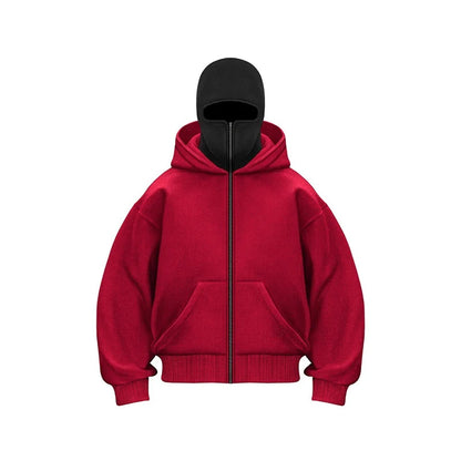 Double Hood Balaclava Fleece-Lined Sweater