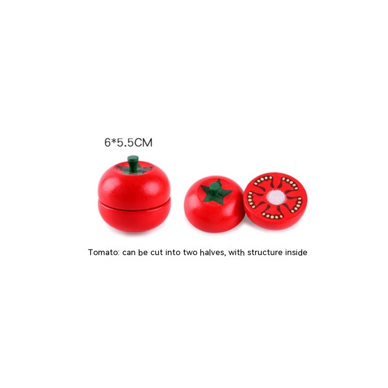 Wooden Vegetable Magnetic Children'S Play House Cut Fruit Toys