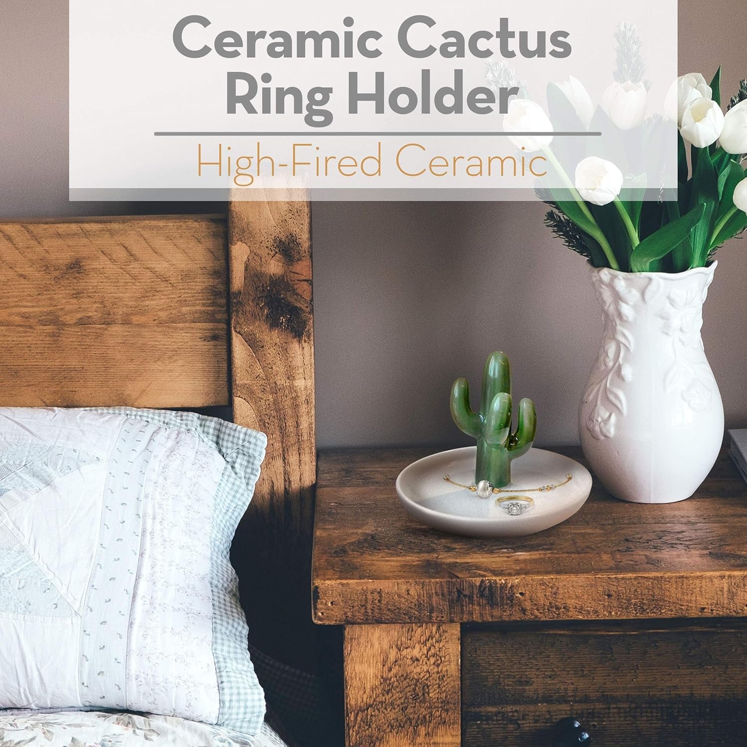 Ceramic Cactus Ring Holder