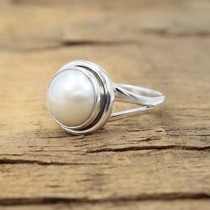 Sterling Silver Pearl Ring