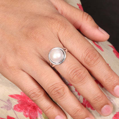 Sterling Silver Pearl Ring