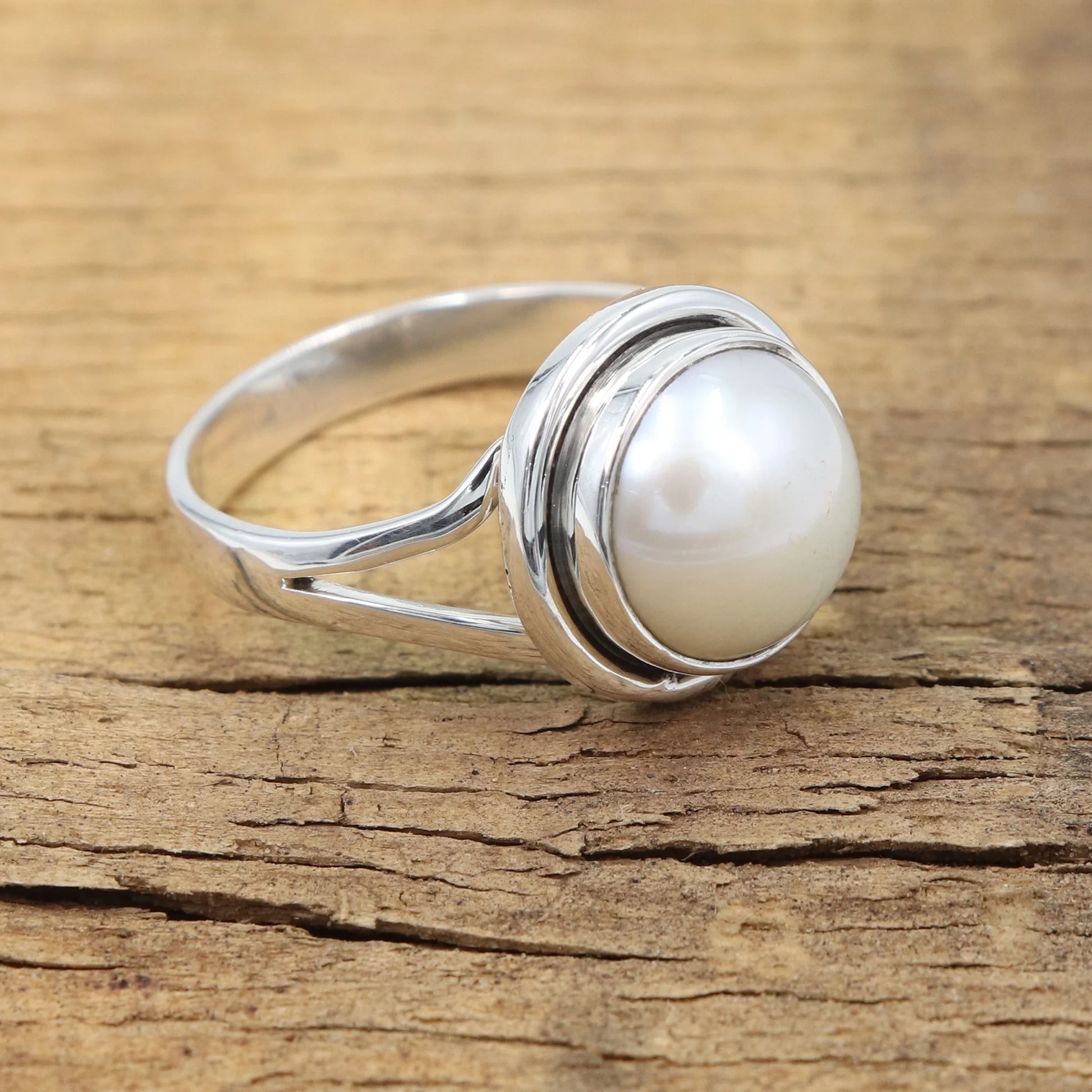 Sterling Silver Pearl Ring