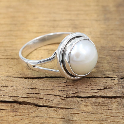 Sterling Silver Pearl Ring
