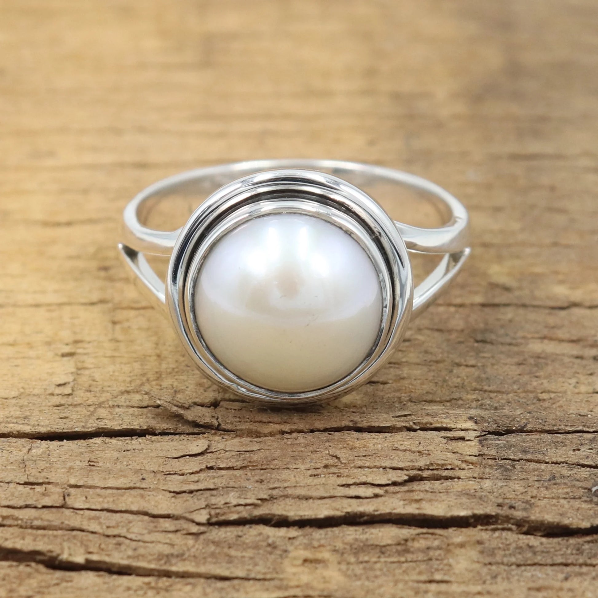 Sterling Silver Pearl Ring