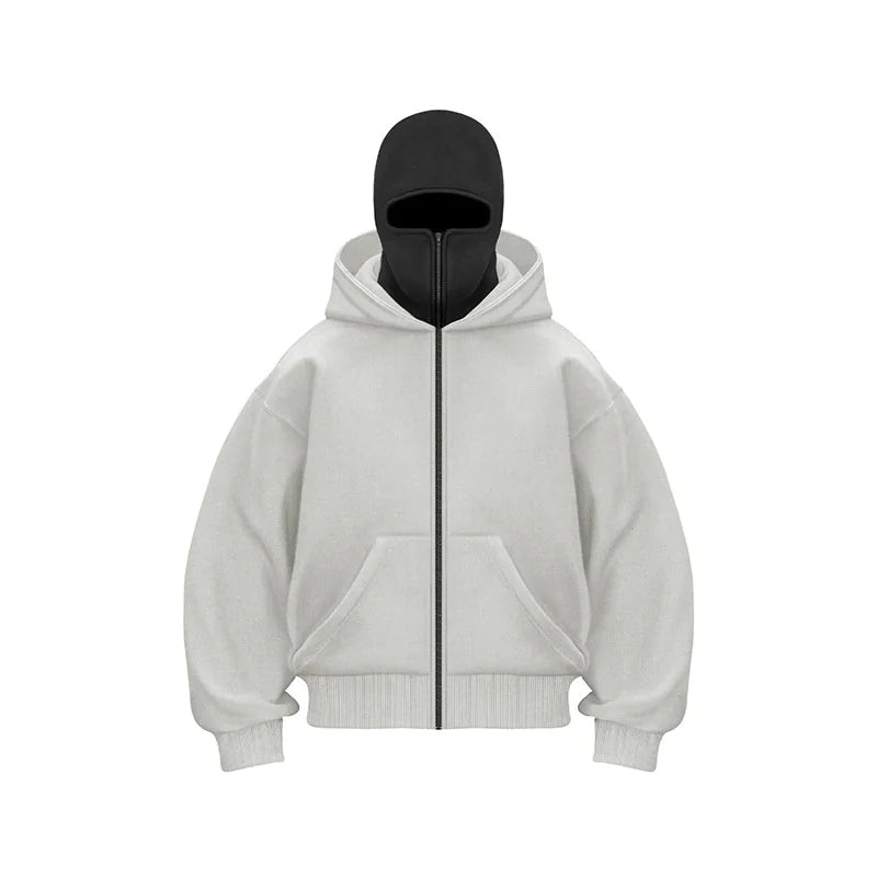 Double Hood Balaclava Fleece-Lined Sweater