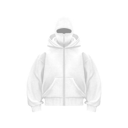 Double Hood Balaclava Fleece-Lined Sweater