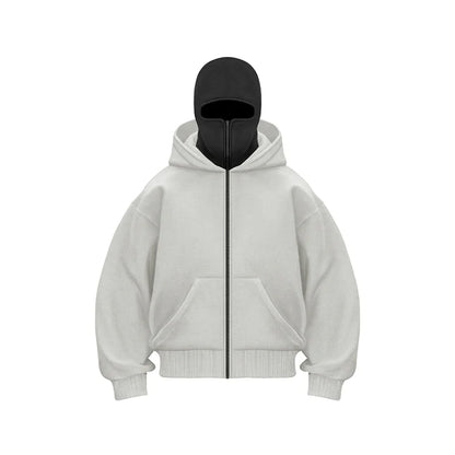 Double Hood Balaclava Fleece-Lined Sweater