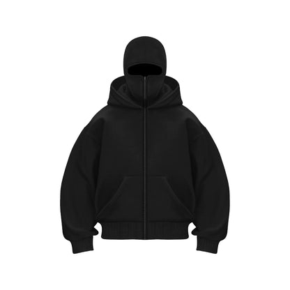 Double Hood Balaclava Fleece-Lined Sweater
